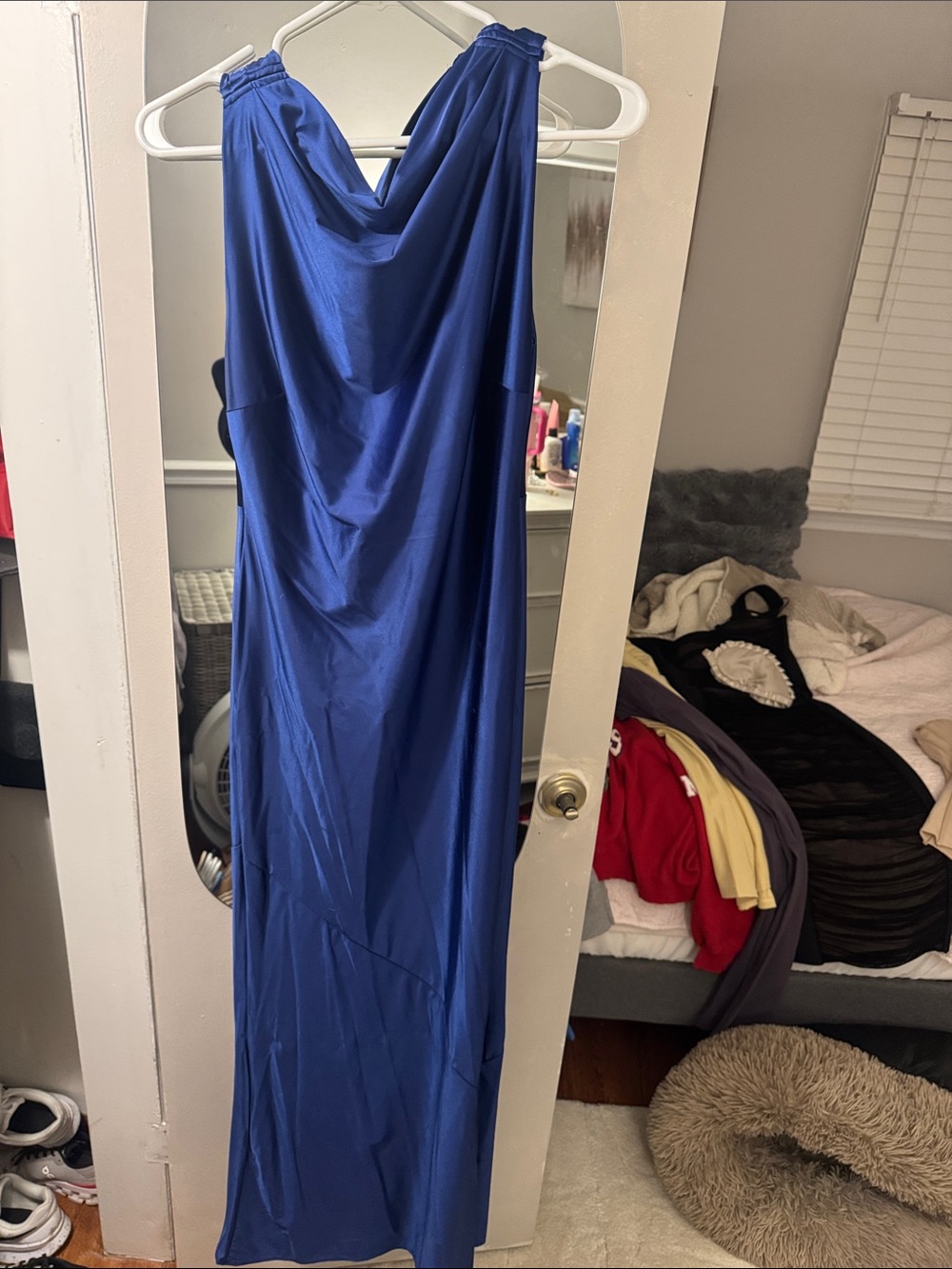 Sleeveless Cowl Neck Maxi Dress in Royal Blue